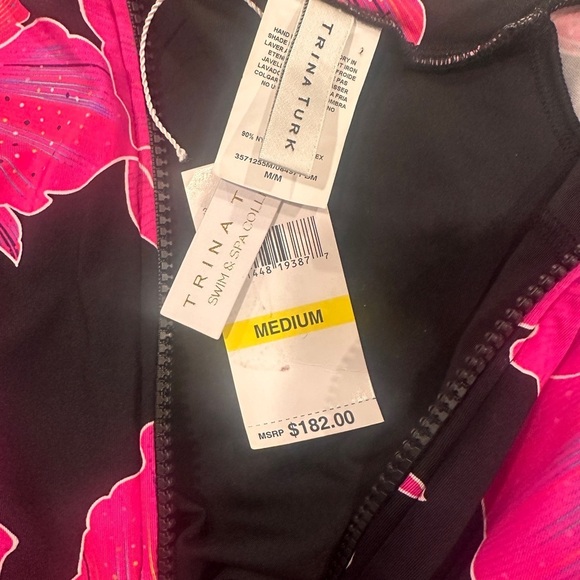 Trina Turk Fleury Floral Rashguard Paddle One Piece Long Sleeve Suit Swimsuit - Picture 7 of 8